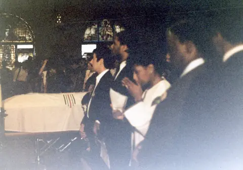 Rudy Lozano's funeral at St. Pius V Church, Pilsen, June 1983