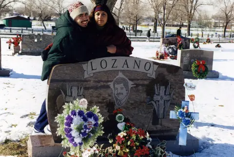 At Rudy Lozano's grave