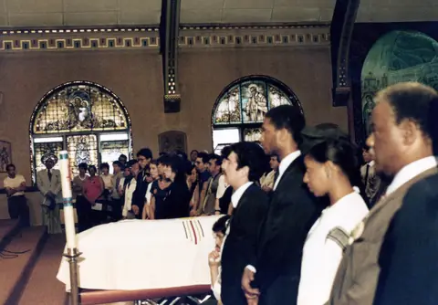 Rudy Lozano's funeral at St. Pius V Church, Pilsen, June 1983