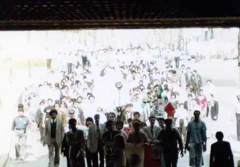 Funeral procession for Rudy Lozano, June 1983