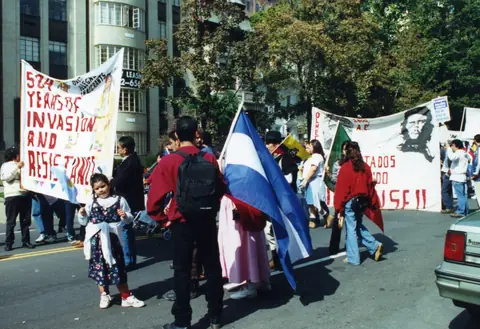 Young Rudy Lozano at a march