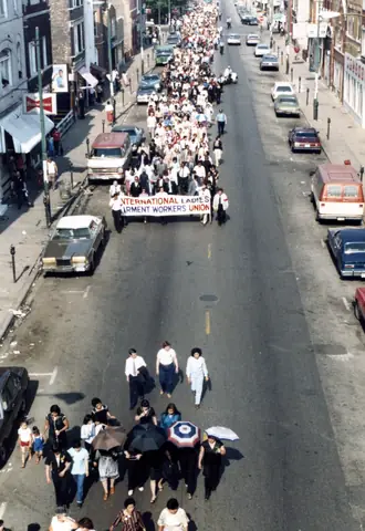 Funeral procession for Rudy Lozano, June 1983
