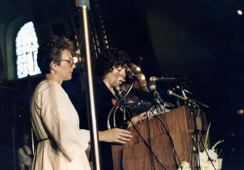 Rudy Lozano's funeral at St. Pius V Church, Pilsen, June 1983