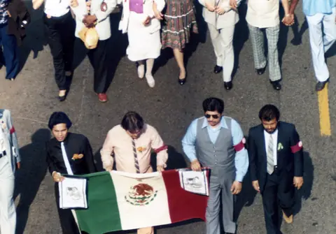 Funeral procession for Rudy Lozano, June 1983
