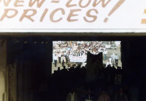 Funeral procession for Rudy Lozano, June 1983