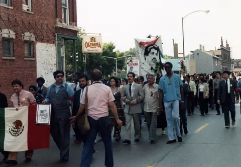 Funeral procession for Rudy Lozano, June 1983