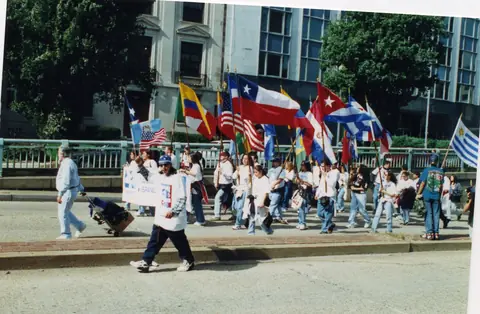 Young Rudy Lozano at a march