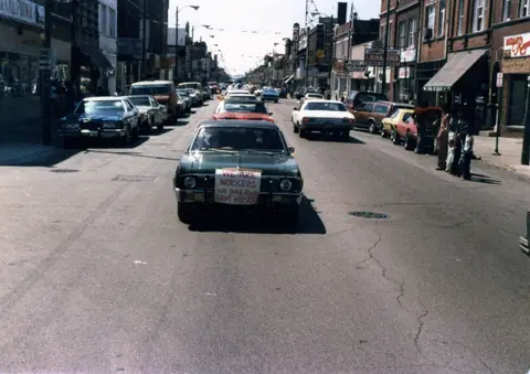 Car protest on 26th Street, Little Village