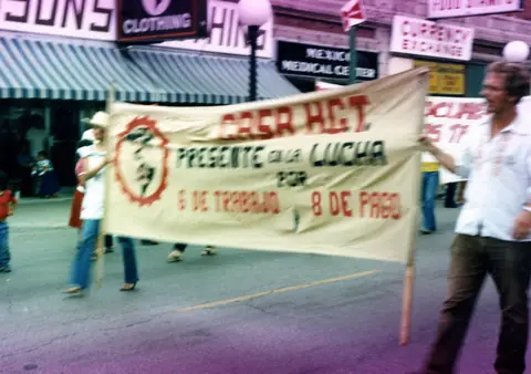 Workers' rights demonstration, Little Village