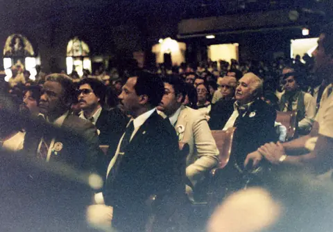 Rudy Lozano's funeral at St. Pius V Church, Pilsen, June 1983