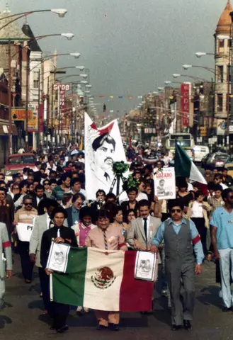 Funeral procession for Rudy Lozano, June 1983