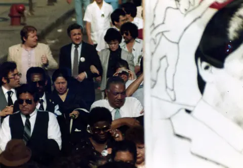 Funeral procession for Rudy Lozano, June 1983