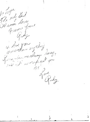 Back of a portrait of Rudy Lozano