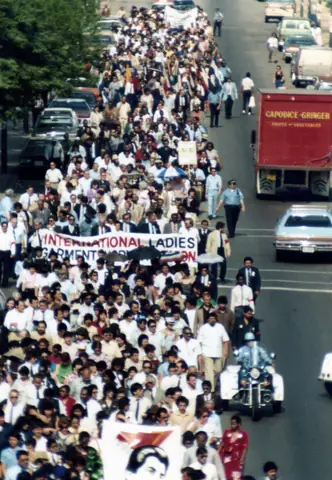 Funeral procession for Rudy Lozano, June 1983