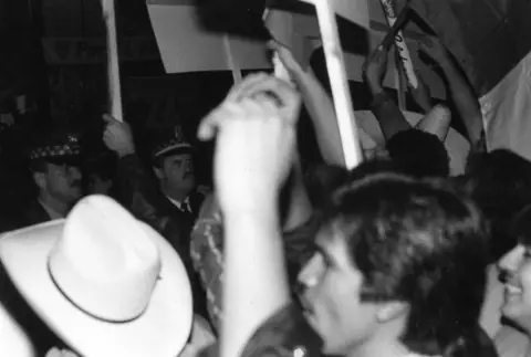 Protest against election fraud in Mexico, Petrillo Park, 1989