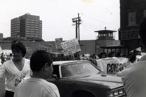 Protest against election fraud in Mexico, September 1989