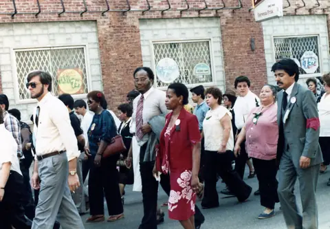 Funeral procession for Rudy Lozano, June 1983