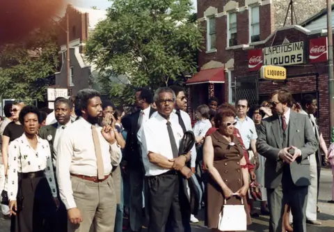 Funeral procession for Rudy Lozano, June 1983