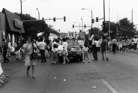 Protest against election fraud in Mexico, September 1989