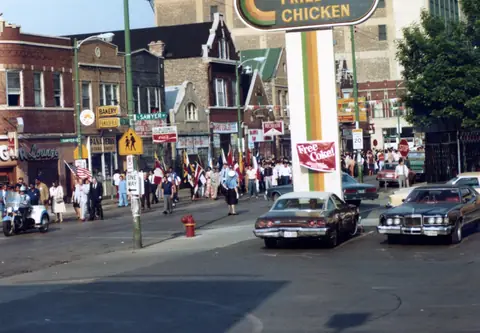 Funeral procession for Rudy Lozano, June 1983