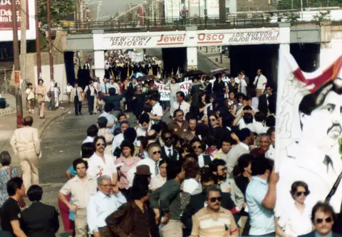 Funeral procession for Rudy Lozano, June 1983