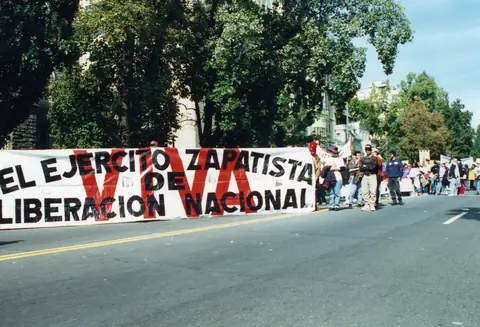 Young Rudy Lozano at a march