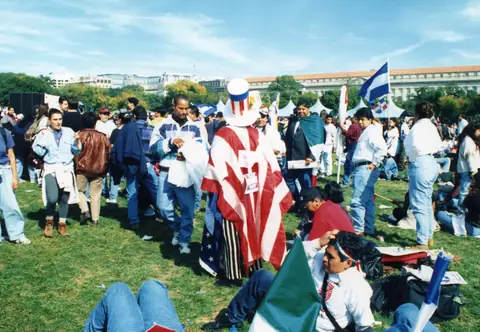 Young Rudy Lozano at a march