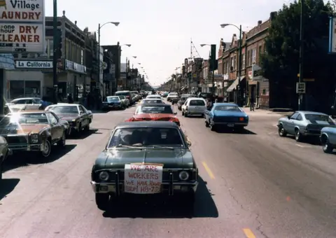 Car protest on 26th Street, Little Village