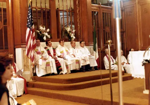 Rudy Lozano's funeral at St. Pius V Church, Pilsen, June 1983