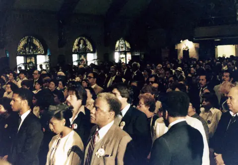 Rudy Lozano's funeral at St. Pius V Church, Pilsen, June 1983
