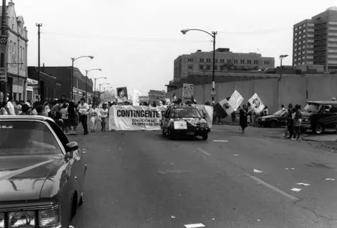 Protest against election fraud in Mexico, September 1989