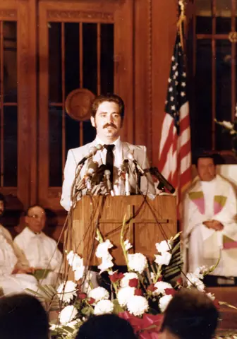 Rudy Lozano's funeral at St. Pius V Church, Pilsen, June 1983