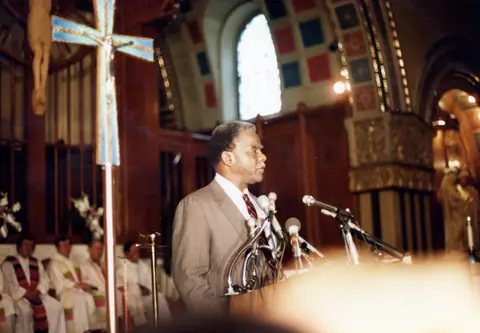 Rudy Lozano's funeral at St. Pius V Church, Pilsen, June 1983