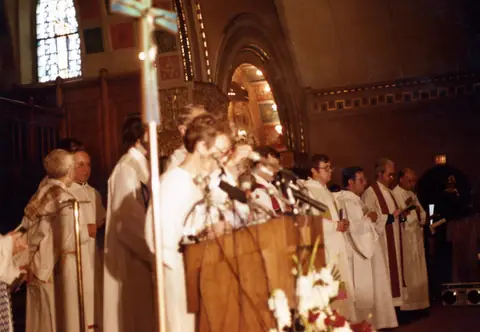 Rudy Lozano's funeral at St. Pius V Church, Pilsen, June 1983