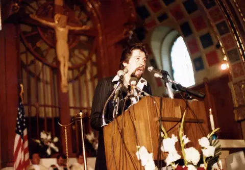 Rudy Lozano's funeral at St. Pius V Church, Pilsen, June 1983