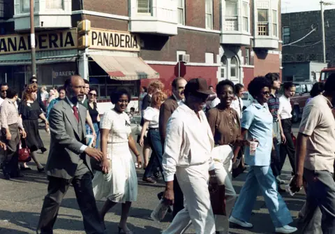 Funeral procession for Rudy Lozano, June 1983