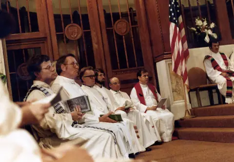 Rudy Lozano's funeral at St. Pius V Church, Pilsen, June 1983