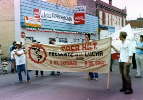Workers' rights demonstration, Little Village