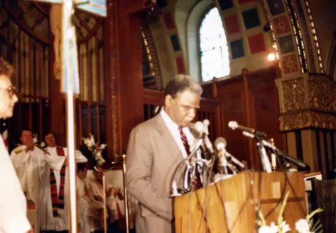 Rudy Lozano's funeral at St. Pius V Church, Pilsen, June 1983