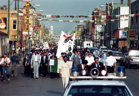 Funeral procession for Rudy Lozano, June 1983