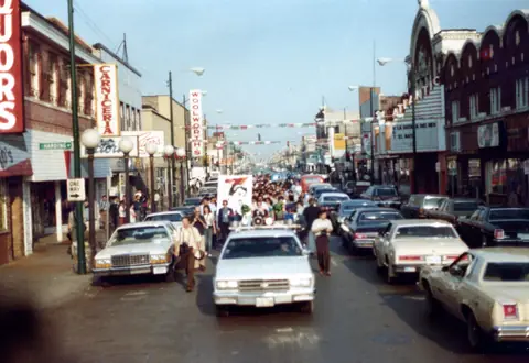 Funeral procession for Rudy Lozano, June 1983