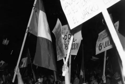 Protest against election fraud in Mexico, September 1989