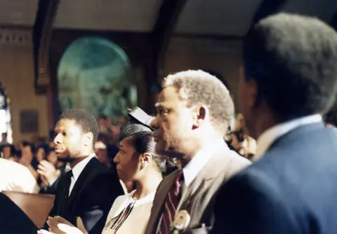 Rudy Lozano's funeral at St. Pius V Church, Pilsen, June 1983