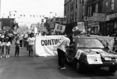 Protest against election fraud in Mexico, September 1989