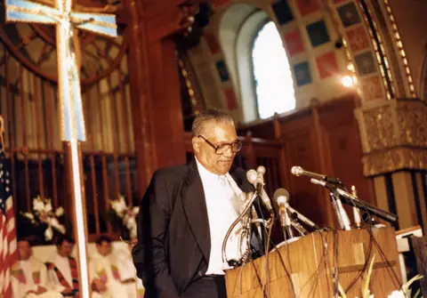 Rudy Lozano's funeral at St. Pius V Church, Pilsen, June 1983
