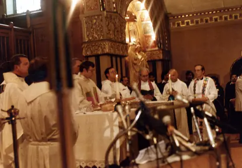Rudy Lozano's funeral at St. Pius V Church, Pilsen, June 1983
