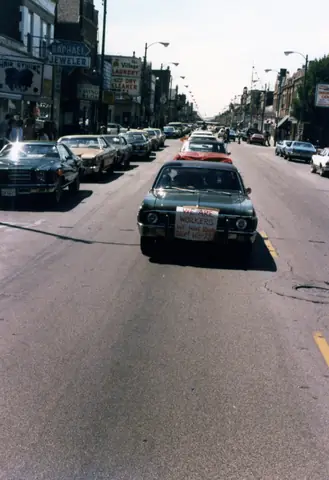 Car protest on 26th Street, Little Village