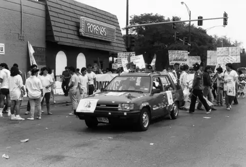 Protest against election fraud in Mexico, September 1989