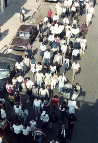 Funeral procession for Rudy Lozano, June 1983