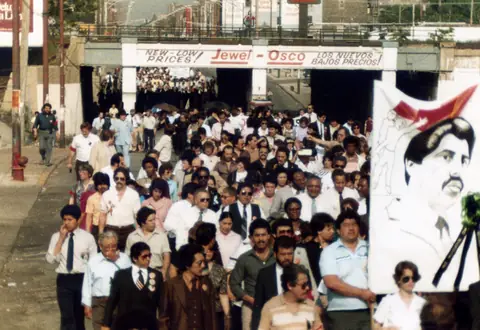 Funeral procession for Rudy Lozano, June 1983
